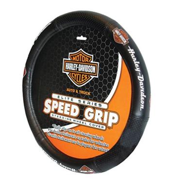 Imagem de Plasticolor 006733R01 Harley-Davidson Elite Bar & Shield Speed Grip Car Truck SUV Capa de Volante, Preto