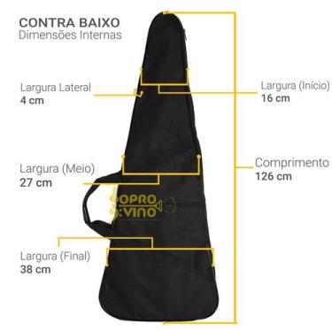 Imagem de Capa Contra Baixo Elétrico 126cm Luxo Protection Bags + Flanela