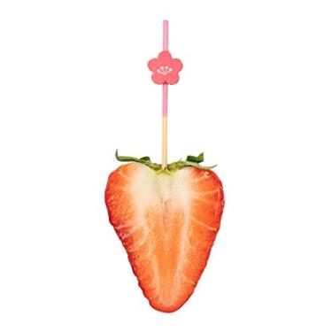 Imagem de Espetos de madeira de 8,9 cm, 100 palitos de pá pontiaguda – Flor, resistente, palitos de bambu rosa, descartáveis, para frutas, sobremesas ou sanduíches – Utensílios de restaurante