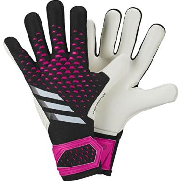 Imagem de adidas Luvas de goleiro unissex de competição preto/branco/rosa de choque 12