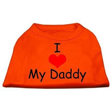 Imagem de Mirage Pet Products Camisetas estampadas com tela I Love My Daddy de 30,5 cm para animais de estimação, médio, laranja