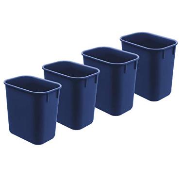 Imagem de Cesto de Lixo, 12 Litros, Plástico Resistente, Lixeira para Escritório e Casa, Cor Azul, Conjunto de 4 unidades, Acrimet