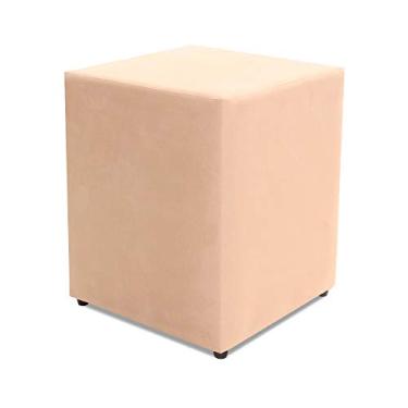 Imagem de PUFF QUADRADO SUEDE BEGE DECORATIVO 35X35CM