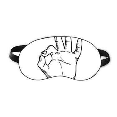 Imagem de Desenho de linha OK Gesture Pattern Sleep Eye Shield Soft Night Vlindfold Shade Cover