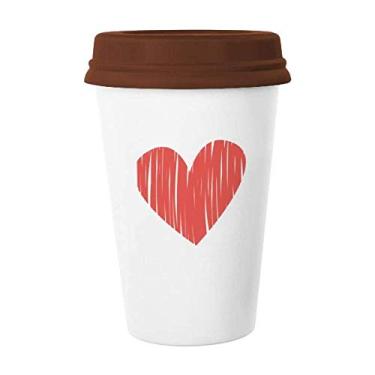 Imagem de Caneca de cerâmica para o Dia dos Namorados com coração grafite copo de café