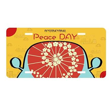 Imagem de DIYthinker Sakura — Placa de carro com estampa de flores de guarda-chuva japonesa, decoração de carro, dia da paz