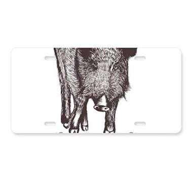 Imagem de DIYthinker Espada de javali coroa animal estilo barroco placa decoração aço inoxidável automóvel etiqueta