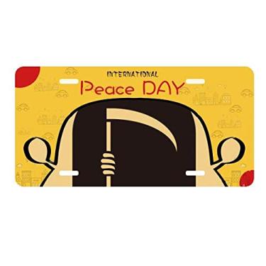 Imagem de DIYthinker Placa de carro Azrael preto Halloween decoração de carro