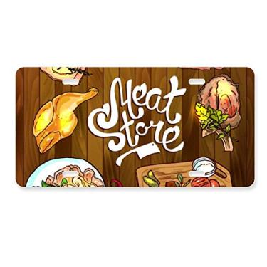 Imagem de DIYthinker Meat Store – Placa de licença para churrasco de aço inoxidável