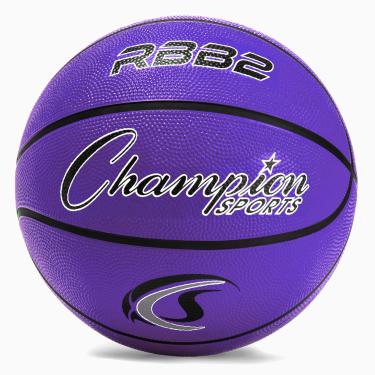 Imagem de Bola de basquete Champion Sports Rubber Junior, resistente – (tamanho 5, roxo) (RBB2PR)