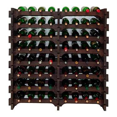 Imagem de Adega Vinho Madeira 64 Garrafas Cor Imbuia C08 Cevey Adegas e Artesanatos