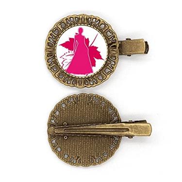 Imagem de Presilha de cabelo feminina para postura, sombra, folhas, grampo de cabelo