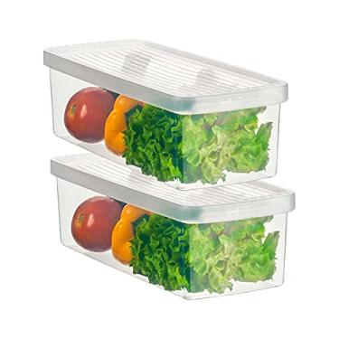 Imagem de Kit 2 Caixa Organizadora Pequena para Frutas Verduras Com Tampa Transparente