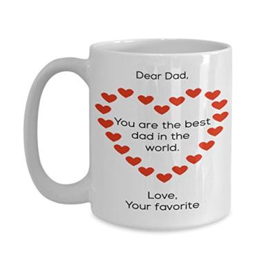 Imagem de Ideia engraçada de presente para o Dia dos Pais - Caneca de café Dear Dad, You are the best dad in the World - Presente de cerâmica de 425 g do seu filho