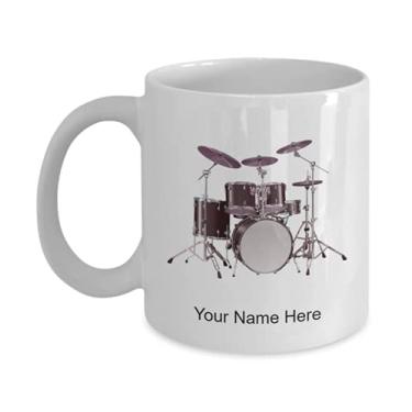 Imagem de Caneca de tambor de vetor, xícara de café de tambor de vetor, ideia de presente de tambores de vetor, copo de tambor personalizado, caneca de café de 325 ml