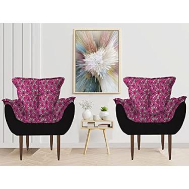 Imagem de Kit 2 Poltronas Opala Decorativa Rosas Pink