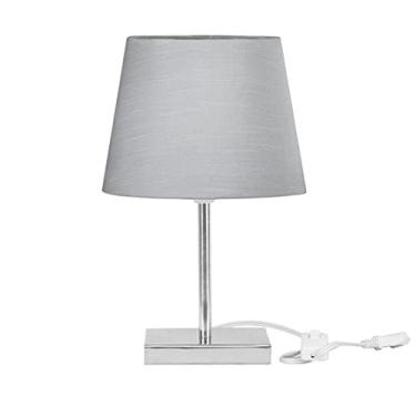 Imagem de Abajur Eros Dome Shantung Cinza 030 com Base Quadrada