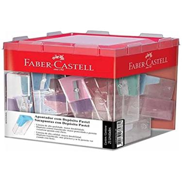 Imagem de Apontador com depósito, Faber-Castell,125PASTELZF, tons pastel, em display com 25 unidades de cores mistas