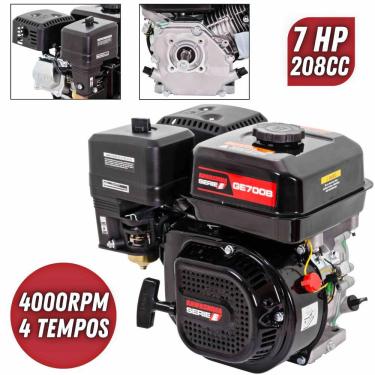 Imagem de Motor Estacionário Profissional Kawashima GE700B á Combustão Motor 4 Tempos 7hp 3600rpm 208cc Partida Manual Autorretrátil Ideal Para Microtratores