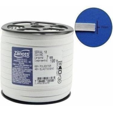 Imagem de Elástico Chato Branco Zanotti 6 mm - 100 Metros