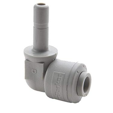 Imagem de Parker Hannifin A6TEU6-MG-pk20 Conjunto de Conexão de Cotovelo TrueSeal com Vedação EPDM, Acetil, Tubo de Pressão para Conexão x Haste de Tubo de 9,5 mm, Cinza, Acetil (pacote com 20)