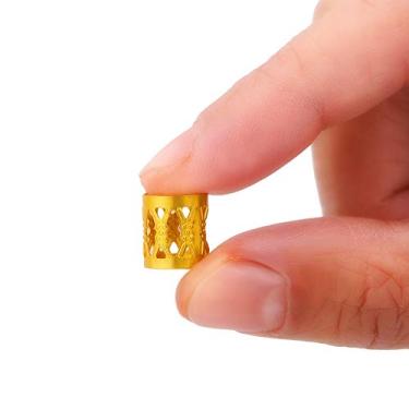 Imagem de Presilhas de cabelo douradas, 3 tipos de acessórios de cabelo para tranças de metal ajustáveis contas de trança de cabelo anéis punho de beleza de cabelo ferramentas de decoração acessórios (ouro 50g)