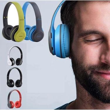 Imagem de Fone de Ouvido Headset Sem Fio Bluetooth Celular Pc Tablet Notebook Dobrável com Microfone Atende Chamadas Musicas Gamer 