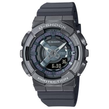 Imagem de Relógio CASIO G-SHOCK anadigi prata borracha GM-S110B-8ADR