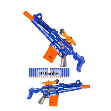 Arma De Brinquedo Nerf Metralhada Automática Lançadora Com 20 Dardos