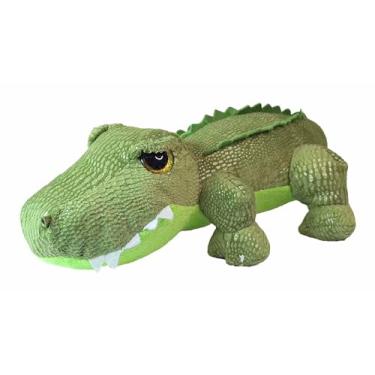 Imagem de Crocodilo Jacaré Pelúcia Olho Brilhante Brinquedo 35Cms (Verde Claro)