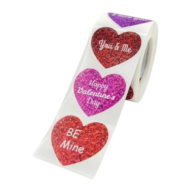 Imagem de Deevoka Adesivos decorativos em forma de coração, decoração do dia dos namorados, 500 peças, presentes, envelopes, etiquetas seladoras para acessórios de, roxo