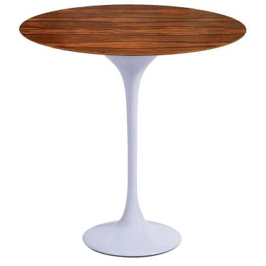Imagem de Mesa Saarinen Lateral Pau Ferro 42cm - Base Branca