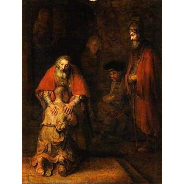Imagem de O Retorno do Filho Pródigo de Rembrandt - 30x39 - Tela Canvas Para Quadro