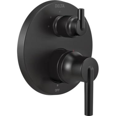 Imagem de DELTA FAUCET T24859-BL Monitor contemporâneo série 14 válvula acabamento de chuveiro integrado com desviador, preto fosco