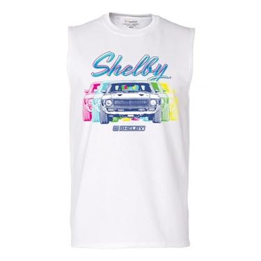Imagem de Camiseta masculina Shelby GT500 Muscle 1967 American Legend Mustang Racing Retro Cobra GT 500 Performance Powered by Ford, Branco, P
