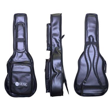 Imagem de CAPA P/ VIOLÃO FOLK PREMIUM COURO "AMS" PRETO 