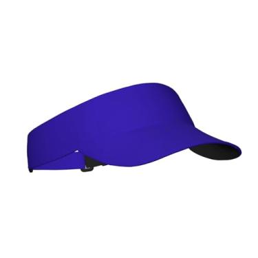 Imagem de Xiso Ver Boné feminino com viseira azul escuro unissex tênis golfe chapéu de sol ajustável verão esportes ao ar livre proteção ultravioleta boné de corrida -, Preto, Tamanho Único