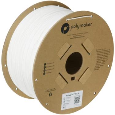 Imagem de Polymaker Filamento PLA, filamento PLA de impressão 3D branco 1,75 mm 3kg - Filamento PLA para impressora 3D PolyLite, precisão dimensional +/- 0,03 mm, compatível com a maioria das impressoras 3D