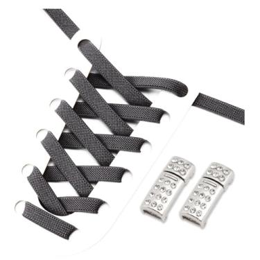 Imagem de Shoelaces Without Tie Kids Adult Width Elastic Laces For Flat Sport Shoes Casual Shoes Accessories (Color : Gray)