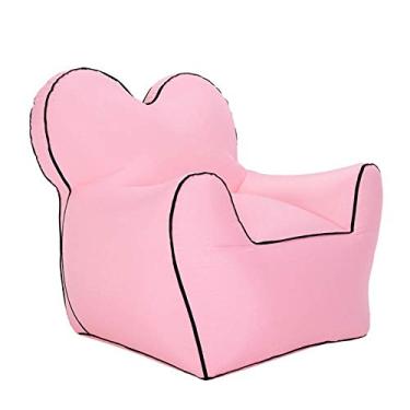 Imagem de QIROG Cama de ar portátil ao ar livre material à prova de rasgos de nylon insuflável preguiçoso do sofá - rosa_L