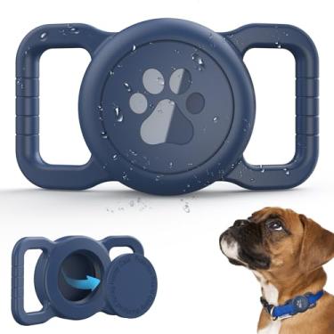 Imagem de SANKALA Suporte para coleira AirTag, [1 unidade] à prova d'água para cães AirTag, capa de silicone para proteção total contra perda, suporte para Apple Air Tag para coleira de animais de estimação –