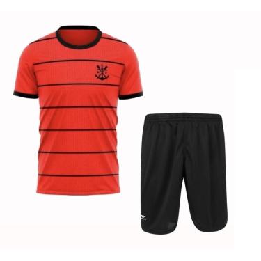 Imagem de Kit Camiseta Braziline Flamengo Character + Calção Futebol Infantil-Masculino