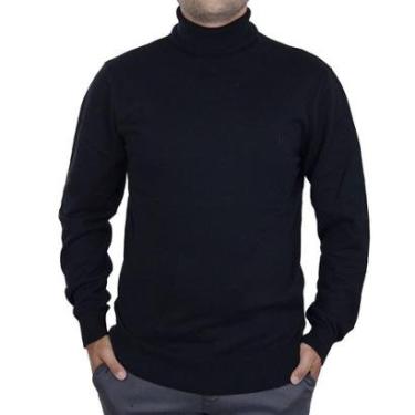 Imagem de Blusa Masculina Dudalina Tricot Melange Preta - 6602062-Masculino