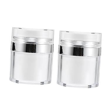 Imagem de 2 peças frasco de creme protetor solar frascos pequenos de loção frascos de bomba vazios recipientes de loção vazios pequenos recipientes cosméticos acessório de viagem frascos de bomba sem ar recipie