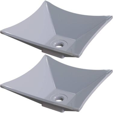 Imagem de Kit 02 Cubas De Apoio Lux Banheiro Lavabo C01 L30 Cinza