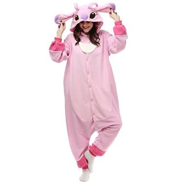 Imagem de Wishliker Pijama adulto de animal para Halloween, cosplay, fantasia, roupa de festa, azul, Lty1-rosa, PP