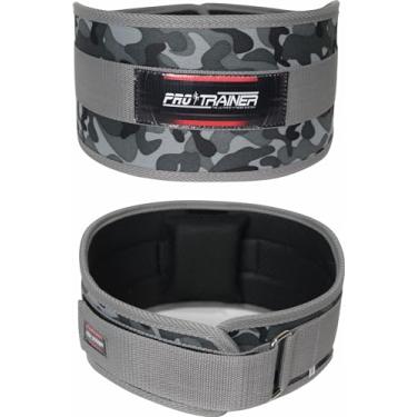 Imagem de Cinturão De Musculação Pro trainer Proteção Academia Cross Agachamento Treino (Novo Camuflado Cinza, gg)