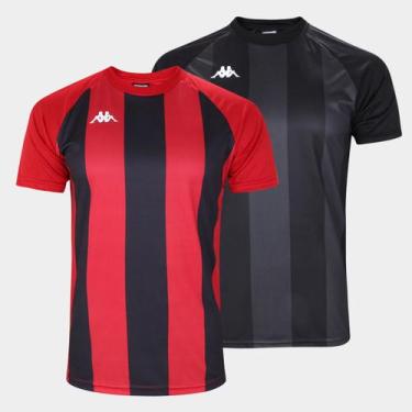 Imagem de Kit Camisas Kappa Fardamento Verticale 2 Peças Masculino