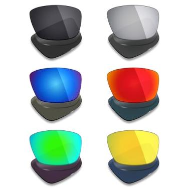 Imagem de Mryok 6 pares de lentes polarizadas de substituição para óculos de sol Oakley Sylas XL OO9448-60 - preto furtivo/vermelho fogo/azul gelo/titânio prateado/verde esmeralda/ouro 24K
