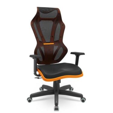 Imagem de Plaxmetal, Cadeira Escritório Presidente Gamer Vizon DZ Plaxmetal relaxsystem Preta/Laranja